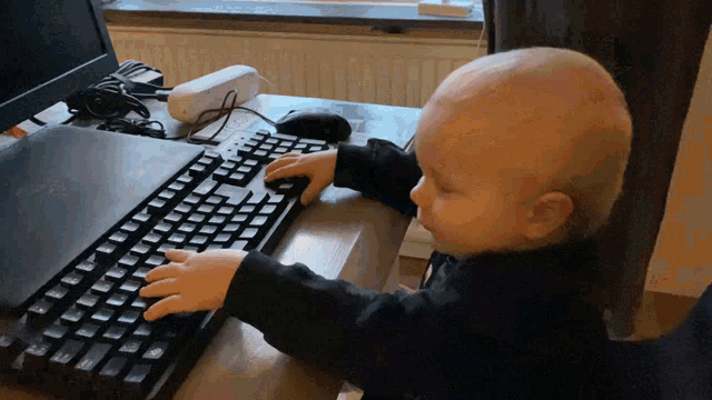 keyboard, baby, kid, Smashing Keyboard, workplace, working, productivity, productive, child, pc, laptop, workday